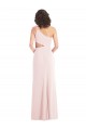 Compre Rosa Trompeta Un Hombre Crepé Elástico Largo Formales Vestidos de dama de honor / Vestidos de fiesta