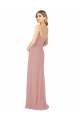 Compre Rosa empolvado Cubierta Sin tirantes Gasa Largo Vestidos de dama de honor