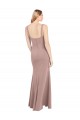 Compre Rosa empolvado Sirena Cuadrado Cuello Alto Crepé Elástico Largo Vestidos de dama de honor / Vestidos de fiesta