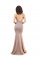 Compre Rosa empolvado Sirena Cuello en V Crepé Elástico Largo Formales Vestidos de dama de honor / Vestidos de fiesta
