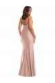 Compre Rosa empolvado Sirena Cuello en V Satén sedoso Largo Formales Vestidos de dama de honor / Vestidos de fiesta