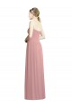 Compre Rosa empolvado línea A Cuello de Corazón Sin tirantes Gasa Largo Formales Vestidos de dama de honor / Vestidos de noche