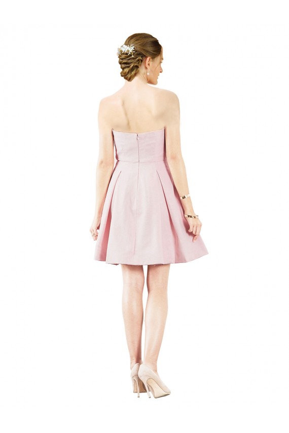 Compre Rosa línea A Cuello de Corazón Satén Corto Vestidos de dama de honor / Vestidos de cóctel