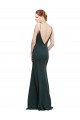 Compre Rosa línea A Cuello en V Crepé Elástico Largo Formales Vestidos de dama de honor / Vestidos de fiesta