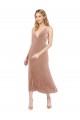 Compre Rosa línea A Cuello en V Midi Terciopelo Elástico Corto Vestidos de dama de honor / Vestidos de fiesta / Vestidos de cóctel