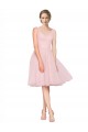 Compre Rosa línea A Cuello en V Tul Corto Vestidos de dama de honor / Vestidos de cóctel / Vestidos para homecoming