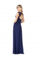 Compre Sapphire línea A Cuello en V Gasa Largo Vestidos de dama de honor
