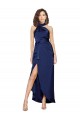 Compre Sapphire línea A Halter Cuello Alto Satén sedoso Largo Asimétrico Formales Vestidos de dama de honor / Vestidos de fiesta