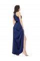 Compre Sapphire línea A Halter Cuello Alto Satén sedoso Largo Asimétrico Formales Vestidos de dama de honor / Vestidos de fiesta