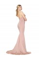 Compre Sirena Cuello Alto Crepé Elástico Largo Formales Vestidos de dama de honor / Vestidos de fiesta