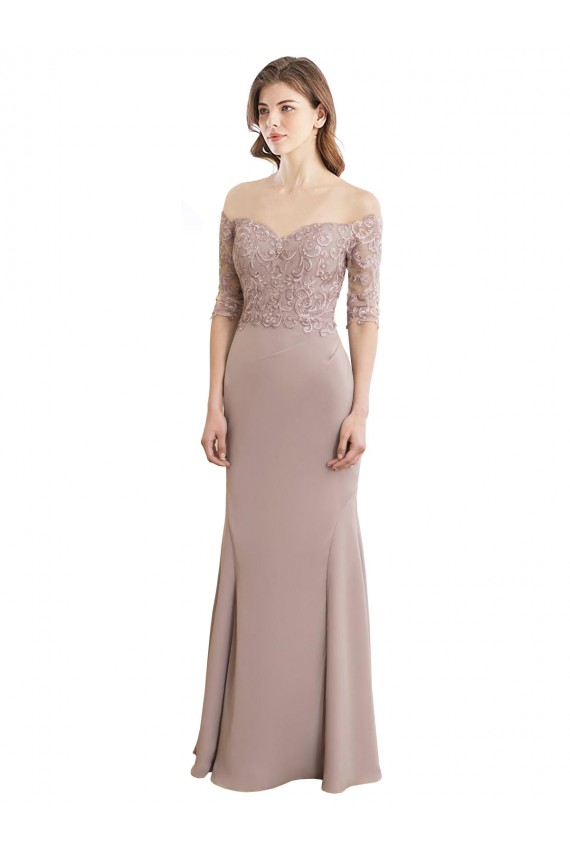 Compre Sirena Cuello Alto Gasa Encaje Largo Vestidos de dama de honor