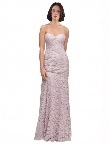 Compre Sirena Cuello de Corazón Encaje Largo Vestidos de dama de honor / Vestidos de fiesta