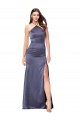 Compre Sirena Halter Satén sedoso Largo Formales Vestidos de dama de honor / Vestidos de fiesta
