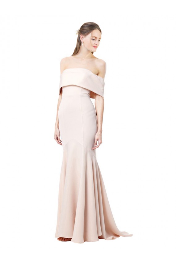 Compre Sirena Hombros Descubiertos Crepé Elástico Largo Formales Vestidos de dama de honor / Vestidos de fiesta