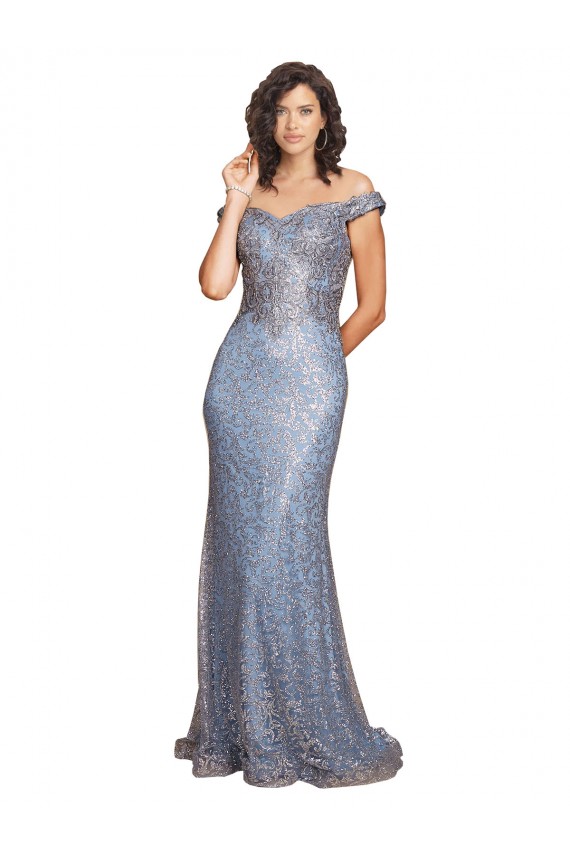 Compre Sirena Hombros Descubiertos Lentejuela Largo Formales Vestidos de dama de honor / Vestidos de fiesta