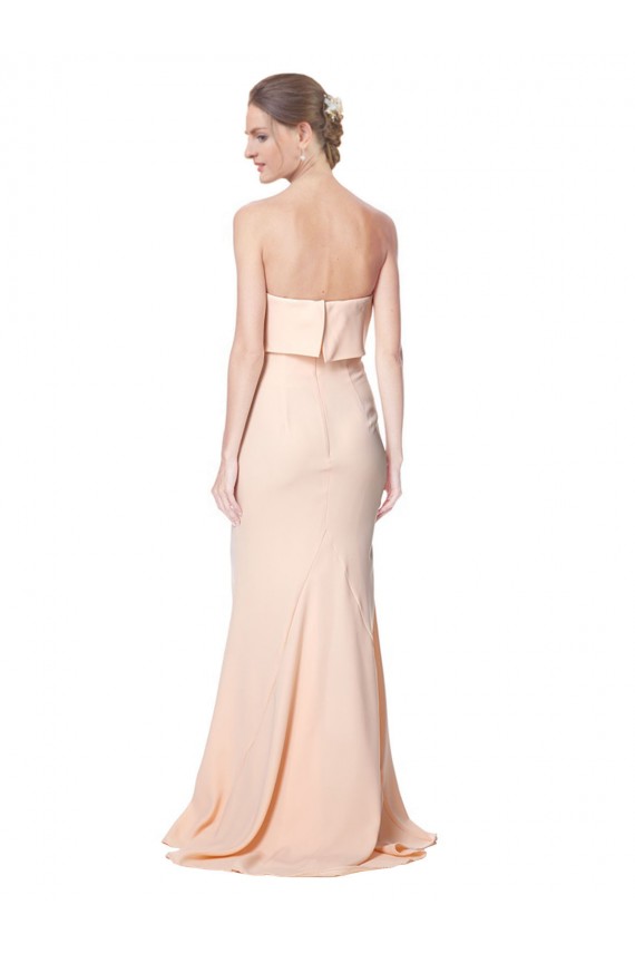 Compre Sirena Sin tirantes Cuello Alto Crepé Elástico Largo Formales Vestidos de dama de honor / Vestidos de fiesta