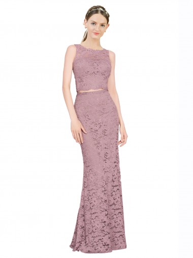 Compre Sirena Ilusión Encaje Largo Vestidos de dama de honor / Vestidos de fiesta