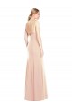 Compre Trompeta Barco Crepé Elástico Largo Vestidos de dama de honor / Vestidos de fiesta