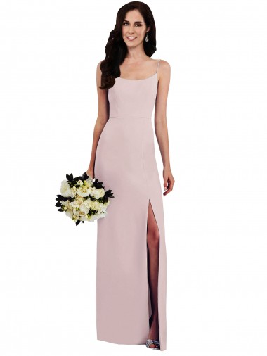 Compre Trompeta Tirantes espagueti Crepé Elástico Largo Formales Vestidos de dama de honor / Vestidos de fiesta