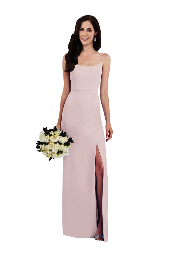 Compre Trompeta Tirantes espagueti Crepé Elástico Largo Formales Vestidos de dama de honor / Vestidos de fiesta