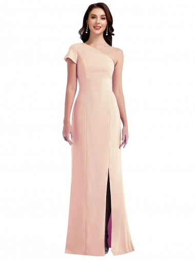 Compre Trompeta Un Hombre Crepé Elástico Largo Formales Vestidos de dama de honor / Vestidos de fiesta