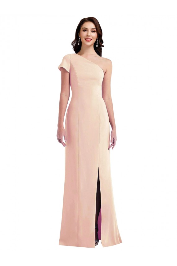 Compre Trompeta Un Hombre Crepé Elástico Largo Formales Vestidos de dama de honor / Vestidos de fiesta