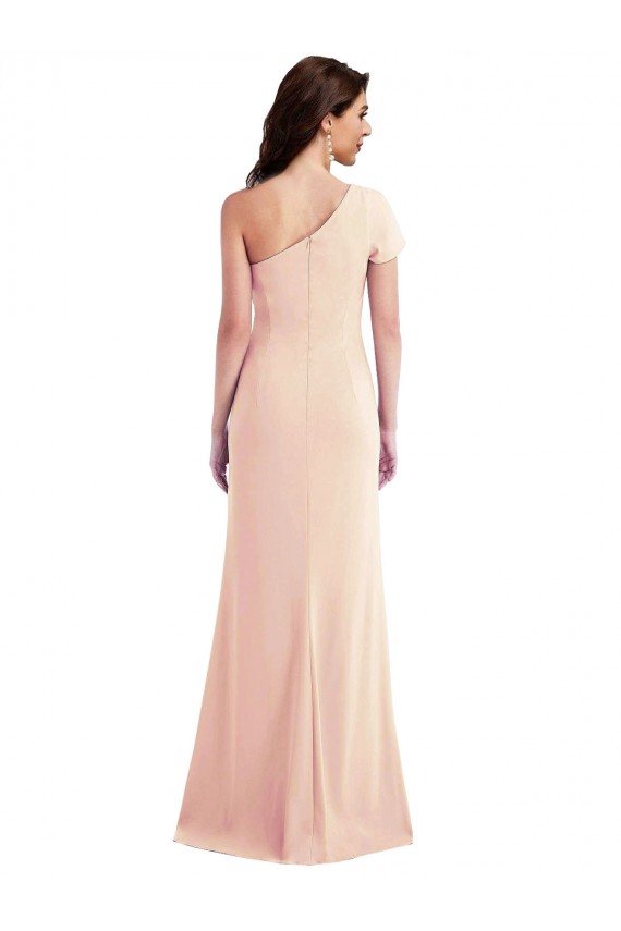 Compre Trompeta Un Hombre Crepé Elástico Largo Formales Vestidos de dama de honor / Vestidos de fiesta