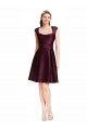 Compre Uva línea A Cuadrado Satén Encaje Corto Vestidos de dama de honor / Vestidos de cóctel