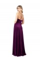 Compre Uva línea A Cucharón Cuello en V Terciopelo Elástico Largo Formales Vestidos de dama de honor / Vestidos de fiesta