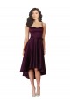 Compre Uva línea A Cuello de Corazón Cucharón Neck Satén Corto Asimétrico Vestidos de dama de honor / Vestidos de fiesta