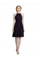 Compre Uva línea A Halter Cuello Alto Gasa Corto Vestidos de dama de honor / Vestidos de cóctel / Vestidos para homecoming