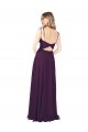Compre Uva línea A Tirantes espagueti Sin tirantes Gasa Largo Vestidos de dama de honor