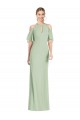 Compre Verde Salvia Sirena Halter Gasa Largo Vestidos de dama de honor