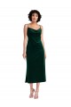 Compre Verde oscuro Cubierta Midi Terciopelo Elástico Corto Formales Vestidos de dama de honor / Vestidos de fiesta / Vestidos de cóctel