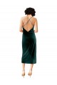 Compre Verde oscuro Cubierta Tirantes espagueti Midi Terciopelo Elástico Corto Formales Vestidos de dama de honor / Vestidos de fiesta / Vestidos de cóctel