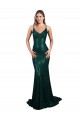 Compre Verde oscuro Sirena Cuello en V Lentejuela Largo Formales Vestidos de dama de honor / Vestidos de fiesta