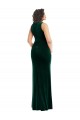 Compre Verde oscuro Trompeta Cuadrado Terciopelo Elástico Largo Vestidos de dama de honor / Vestidos de fiesta
