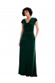 Compre Verde oscuro línea A Terciopelo Elástico Largo Vestidos de dama de honor / Vestidos de fiesta