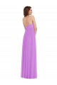 Compre Violeta línea A Cuello de Corazón Gasa Largo Vestidos de dama de honor