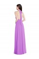 Compre Violeta línea A Halter Gasa Largo Formales Vestidos de dama de honor / Vestidos de noche