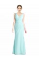 Compre Waterfall Sirena Cuello en V Gasa Encaje Largo Vestidos de dama de honor
