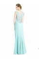 Compre Waterfall Sirena Cuello en V Gasa Encaje Largo Vestidos de dama de honor