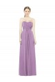 Compre lavanda oscura línea A Cuello de Corazón Gasa Largo Vestidos de dama de honor