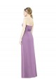 Compre lavanda oscura línea A Cuello de Corazón Gasa Largo Vestidos de dama de honor
