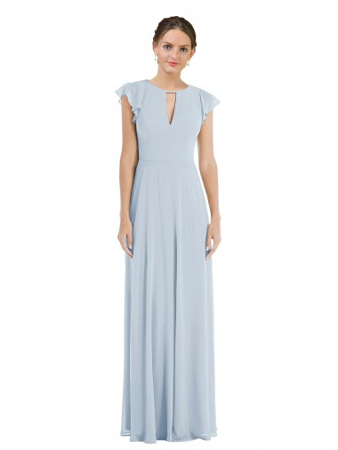 Compre línea A Barco Gasa Largo Formales Vestidos de dama de honor / Vestidos de noche