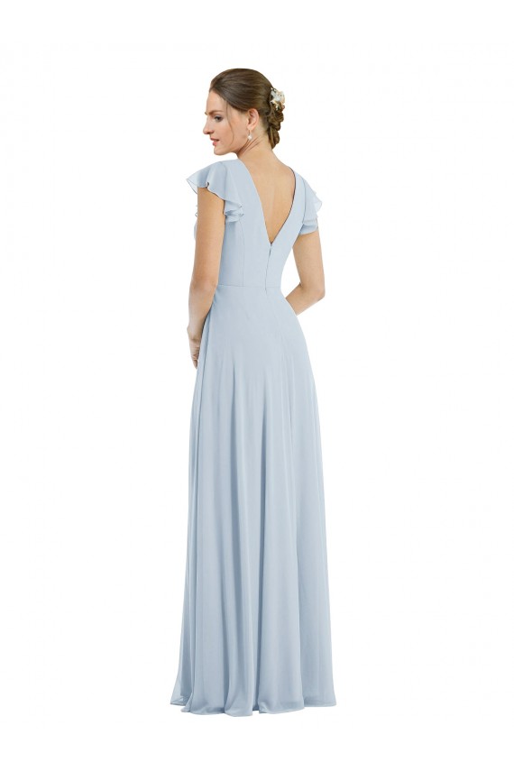 Compre línea A Barco Gasa Largo Formales Vestidos de dama de honor / Vestidos de noche