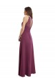 Compre línea A Cuello Alto Gasa Largo Vestidos de dama de honor