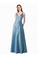 Compre línea A Cuello Alto Satén Largo Vestidos de dama de honor / Vestidos de fiesta