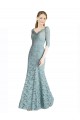 Compre línea A Cuello de Corazón Encaje Largo Vestidos de dama de honor / Vestidos de fiesta
