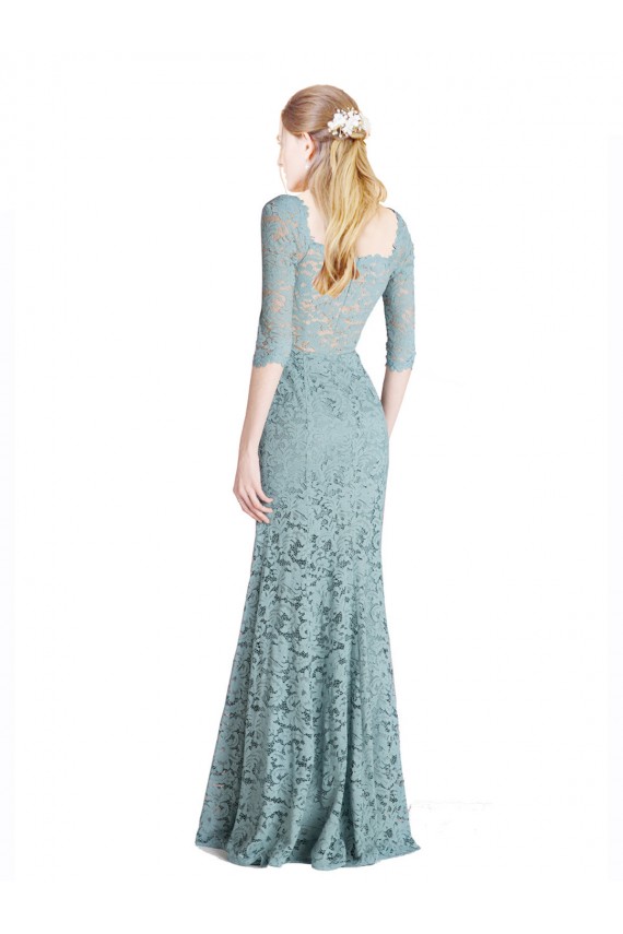 Compre línea A Cuello de Corazón Encaje Largo Vestidos de dama de honor / Vestidos de fiesta